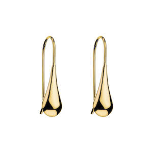 Yellow Gold Plated Silver Teardrop Earrings