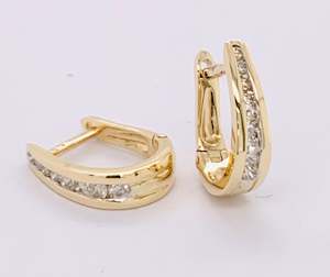 9ct Yellow Gold Diamond Huggies