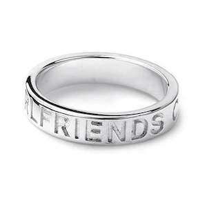 Stolen Girlfriends Club Sterling Silver Clean Logo Ring Size N