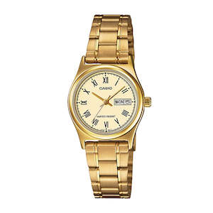 Casio Standard Analog Ladies Water Resistant Gold Tone Plated Watch