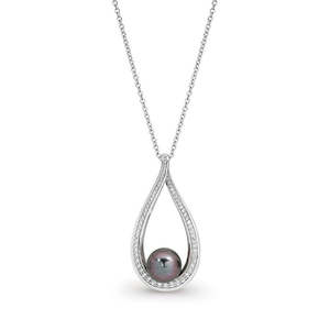 Silver Tahitian Pearl Drop Pendant