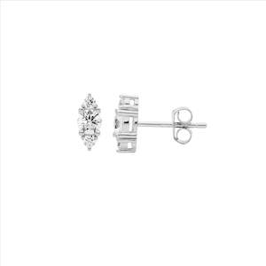 Sterling Silver Cz Stud Earrings