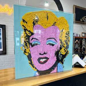 "Marilyn in Lego" sculptural art by OHUKAGA