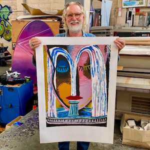 Love Flows from Kisses – Limited Edition Screenprint  by Dick Frizzell - Bonanza