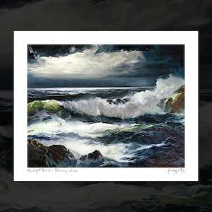 "Moonlight Through a Breaking Wave" signed giclee art print by Dick Frizzell