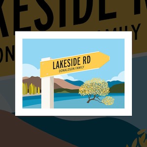 "Wanaka" personalised road sign art print