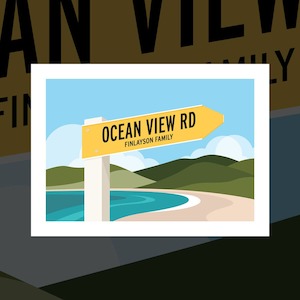 "Bay of Islands" personalised road sign art print