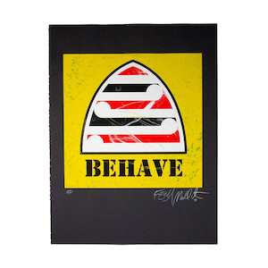 "Yellow behave" limited edition AP screen print by Weston Frizzell