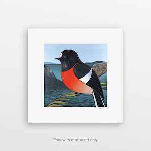 "Katoomba Fatbird" pre-matted art print by Don Binney