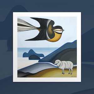 Don Binney: “Pastoral, Te Henga” print by Don Binney