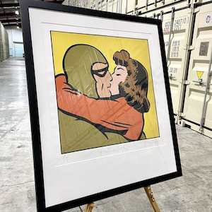 "Another Big Kiss" framed limited edition screenprint by Dick Frizzell (AP)