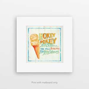 "Hokey Pokey Ice Cream" pre-matted print by Jason Kelly