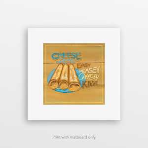 Jason Kelly Art Prints: "Cheese Rolls " pre-matted print by Jason Kelly