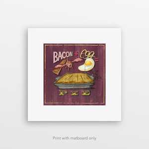 "Bacon and Eggs" pre-matted print by Jason Kelly