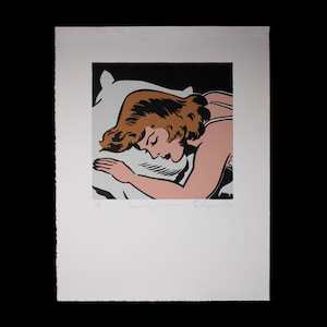 "Sleeping woman" limited edition AP screen print by Dick Frizzell