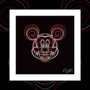 "Pinstripe Michael Mouse" signed art print by Otis Frizzell