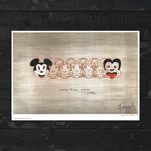 Signed “Mickey to Tiki” print by Dick Frizzell