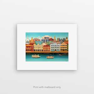 "Old Auckland" pre-matted art print by Susan Edge