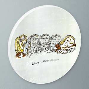 "Weepy to Sleepy" circular art disc by Dick Frizzell