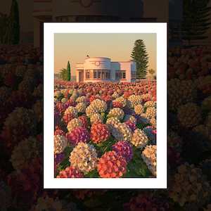 "Hydrangea Valley" art print by Simon Stockley