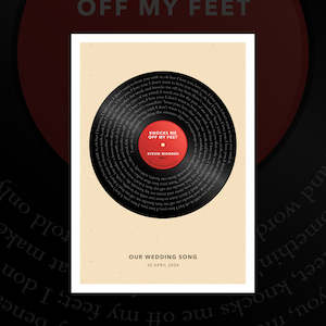 Premium Art Prints: "Vinyl Lyrics" personalised art print