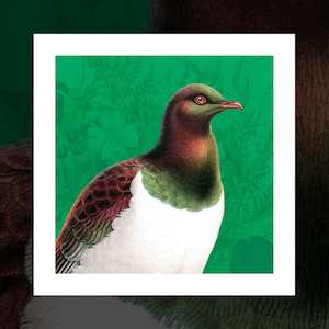 Bird Art Prints: "Chromatic Kereru" pop art print