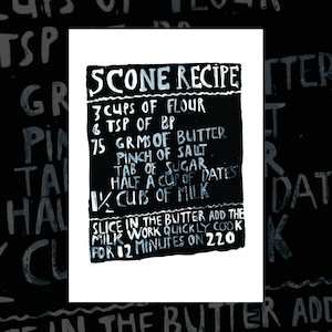 Recipe Art Prints: Hot Buttered A3 art print by Dick Frizzell