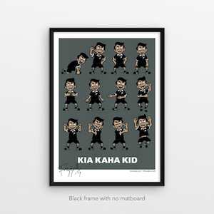 "Kia Kaha Kid" framed and signed A3 print by Dick Frizzell