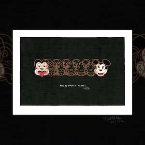 Mickey to Tiki Reversed A3 art print by Dick Frizzell