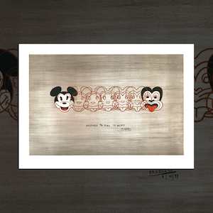 Dick Frizzell A3 Art Prints: Mickey to Tiki A3 art print by Dick Frizzell