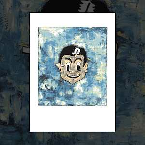 Dick Frizzell A3 Art Prints: Grocer with Moko A3 art print by Dick Frizzell