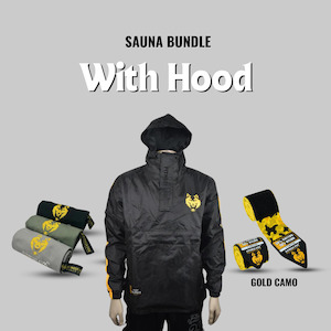 Sauna Jacket With Hood + Sweat Towel + Boxing Wraps Bundle