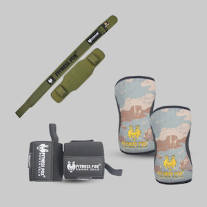 NEOPRENE Weightlifting Belt: Neopreen Belt + Wrist Wrap + Camo Knee Wrap Bundles