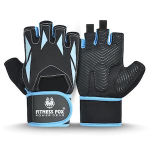 Gym Gloves: FITNESS FOX Long Hand GYM Gloves for Weightlifting Support