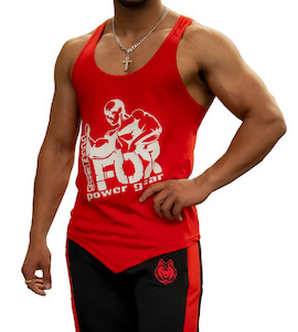 Red Gym Cotton Training Singlet