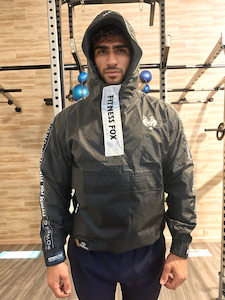 Sauna JACKET with Hoodie (Black/WHITE)