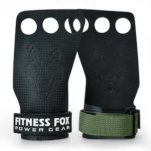 FITNESSFOX Carbon Comp 3-Hole Gym Hand Grips (Black-White)