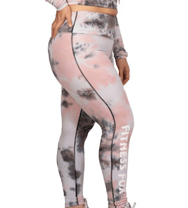 Fitnessfox Tie Dye Pink Full Length Scrunch Bum Leggings