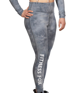 Fitnessfox Tie Dye Grey Full Length Scrunch Bum Leggings