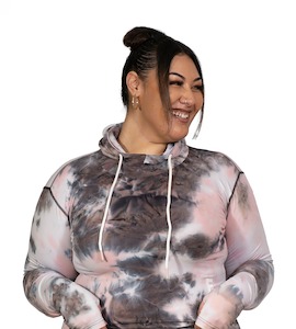 Crops: FitnessFox Pink Tie Dye Crop Hoodie with Thumb hole