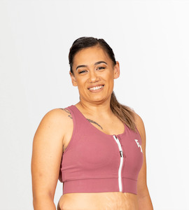 Crops: Fitnessfox Blush Hi Impact Crop with Front Zipper