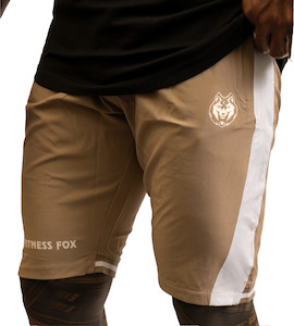 Mens Shorts: FitnessFox Tan Brown UNISEX Shorts