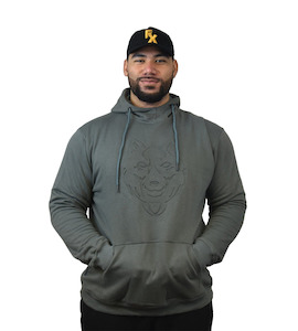 Unisex Clothinfg: FITNESS FOX EMBOSSED Pullover HOODIES- Stone Grey