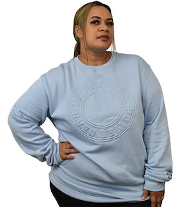 FITNESS FOX Embossed Crew Neck SWEATER- Light Blue