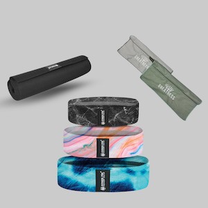 Fitness Accessories Bundle: Bootyband + Barbell Pad + Sweat Towel Bundle