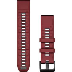 Sporting equipment: Garmin QuickFit 22 Watch Band – Marsala/Graphite Silicone