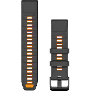 Garmin QuickFit 22 Watch Band – Graphite/Spark Orange Silicone