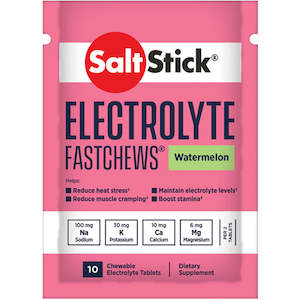 Sporting equipment: SaltStick FastChews - Pack of 10 Chewable Electrolytes - Watermelon