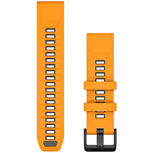 Garmin QuickFit 22 Watch Band –Spark Orange/Graphite Silicone