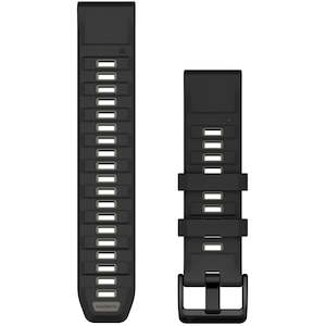 Garmin QuickFit 22 Watch Band – Black/Pebble Grey Silicone